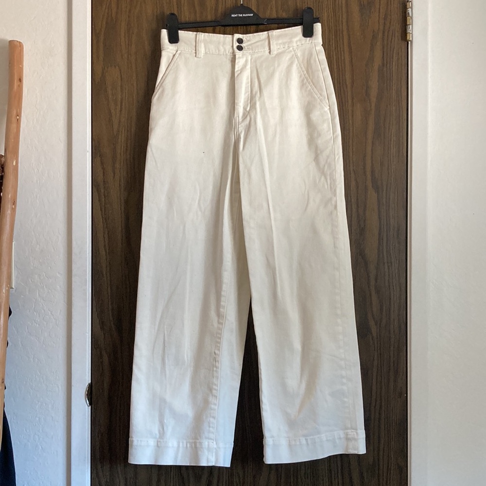 Everlane The Organic Wide-Leg Pant in BONE
